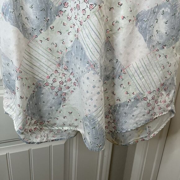 Vintage Tapestry Women's Button Up Casusal Shirt Floral Cottage Core Coquette 1X - Picture 10 of 11